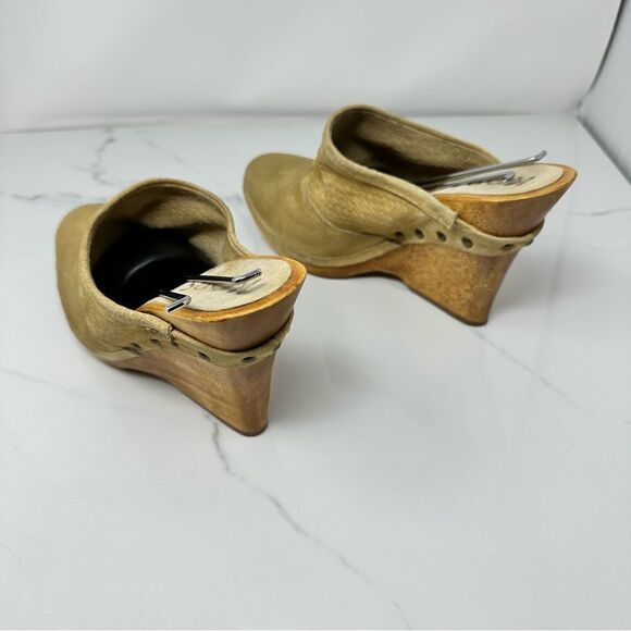 Michael Kors Nubuck Wedge Mules- Size 8 - Picture 9 of 14